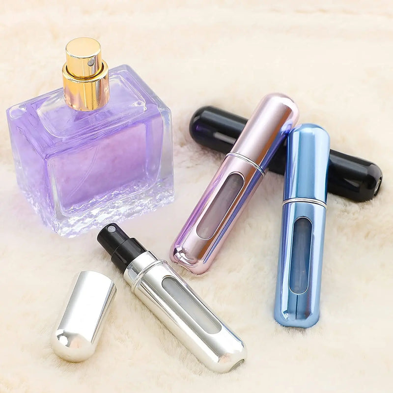 TravelScent™ - Frasco Portátil de Perfume Atomizador de 8/5ml em Alumínio para Viagens